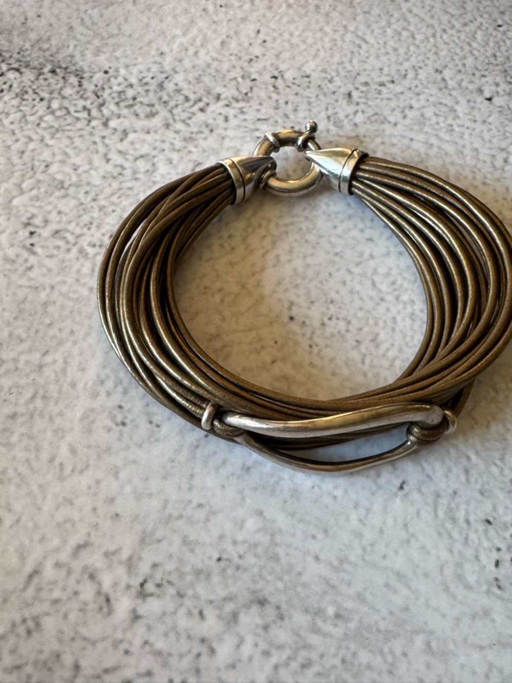 Somers Randolph Sterling Silver and Brown Leather Bracelet - Picture 2 of 5